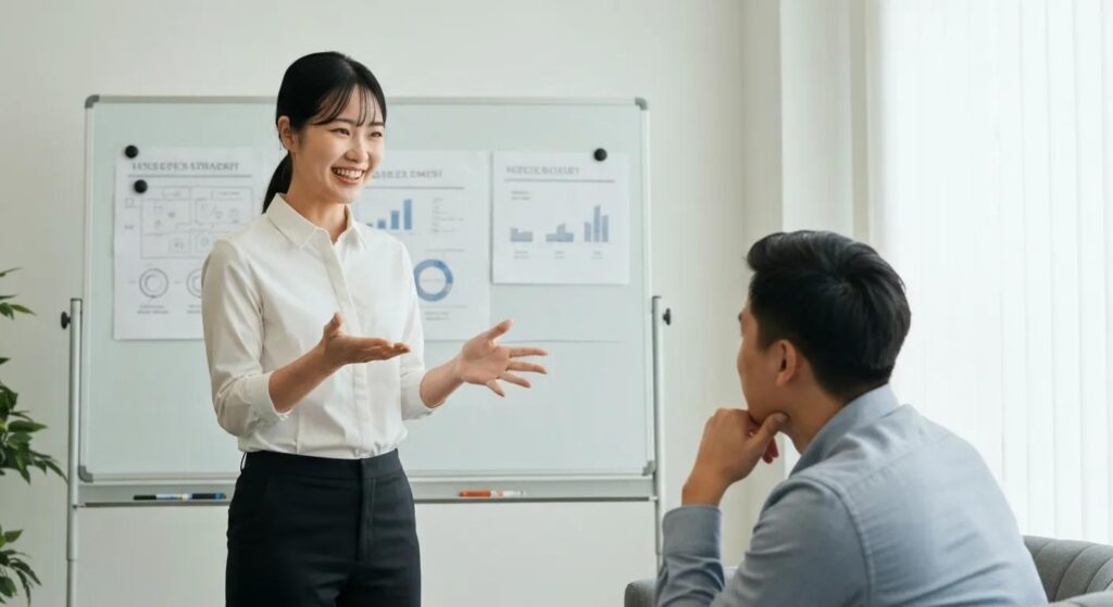 Master Small Business Communication for Greater Success 2 Salesperson effectively communicating with a client in a business setting