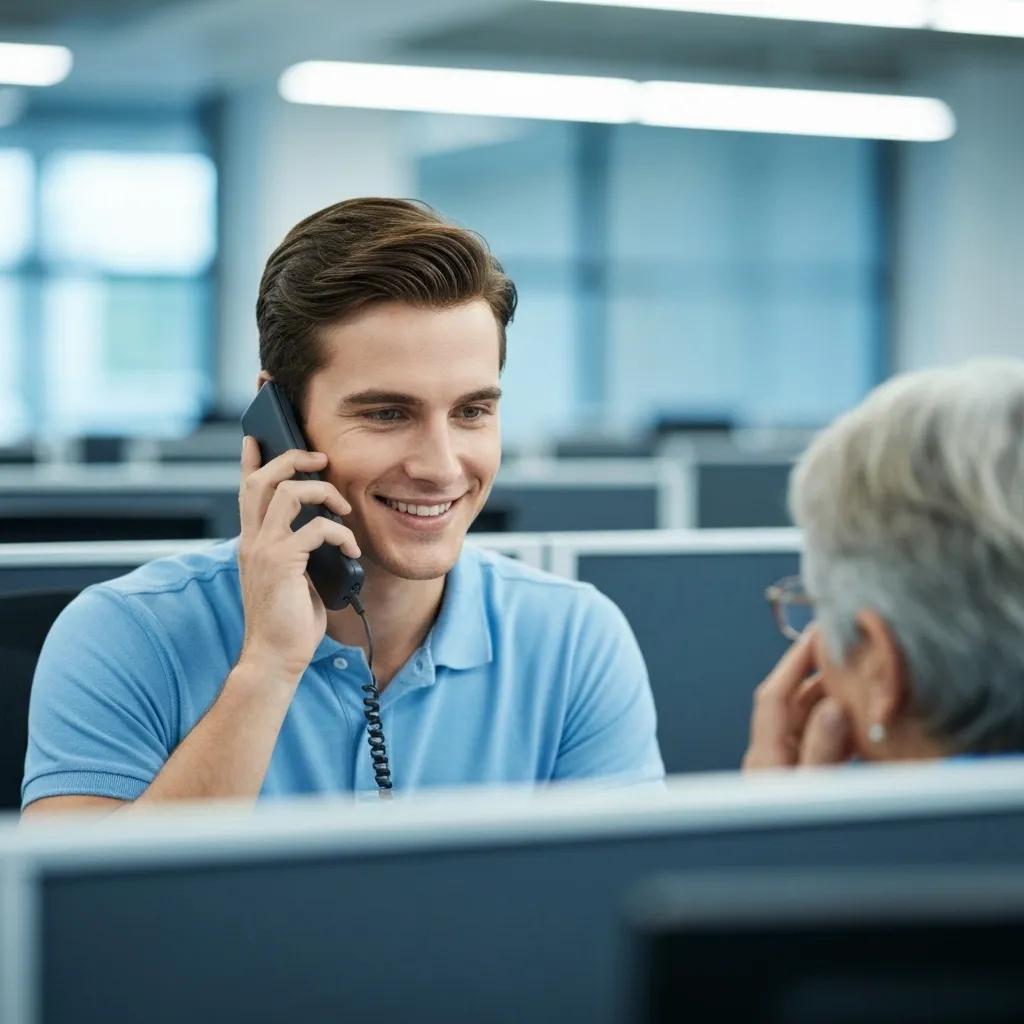 Customer service representative demonstrating empathy while assisting a distressed customer